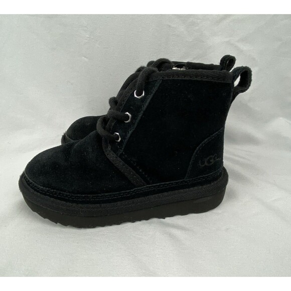 UGG Neumel II Chukka Boot Toddler Size 10 Black Suede Side Zip Water Repel $105 - Picture 5 of 10